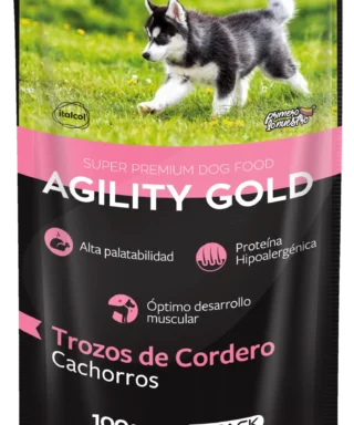 AGILITY GOLD TROZOS DE CORDERO CACHORRO X 100 GR