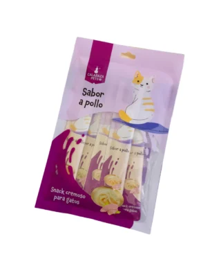 SNACK CREMOSO PARA GATO POLLO CALABAZA X 5 UND