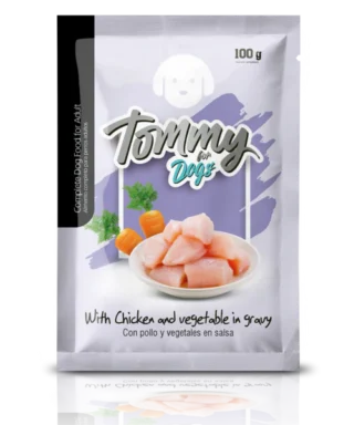 POUCH TOMMY FOR DOG ADULTO POLLO Y VEGETALES X100GR