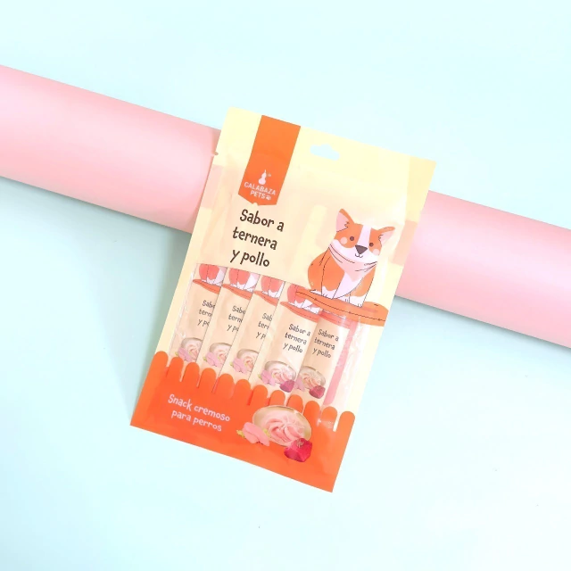 SNACK CREMOSO CALABAZA TERNERA Y POLLO CANINO X 5