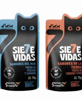 7 VIDAS TROZOS PARA GATO POUCH X 75 G